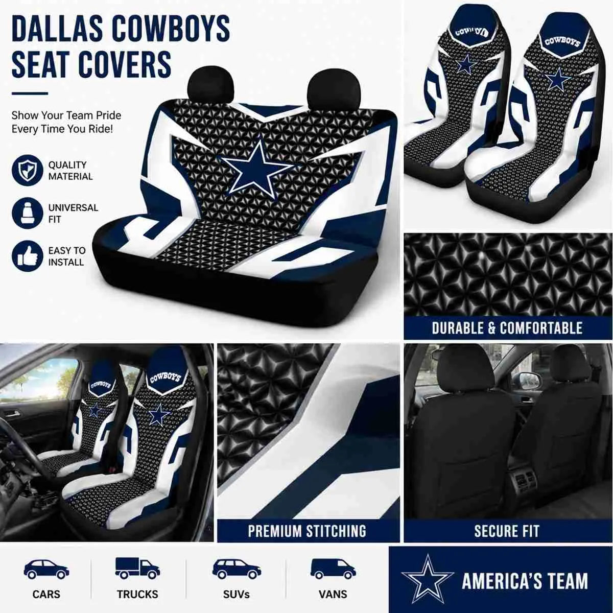 Cowboys seat cover details