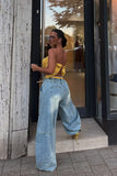 Sunlit Edge oversized denim jeans back view
