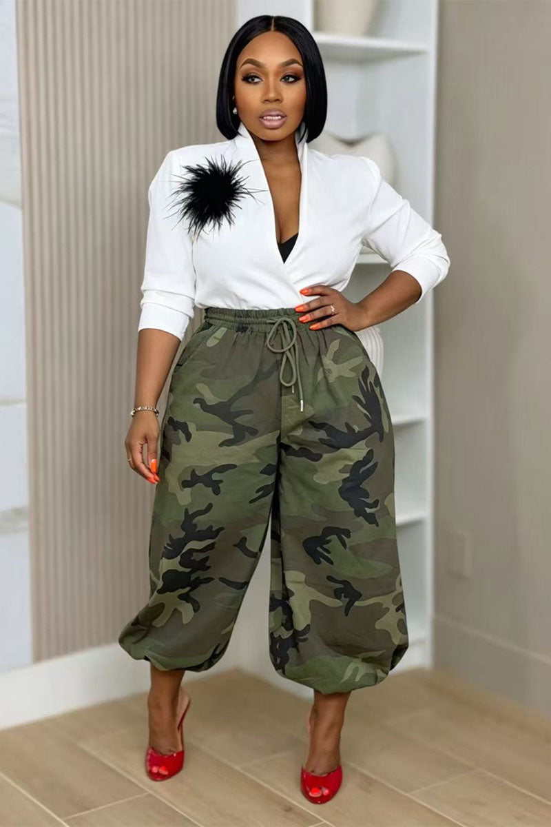 Urban Camo Balloon Pants drawstring waist view